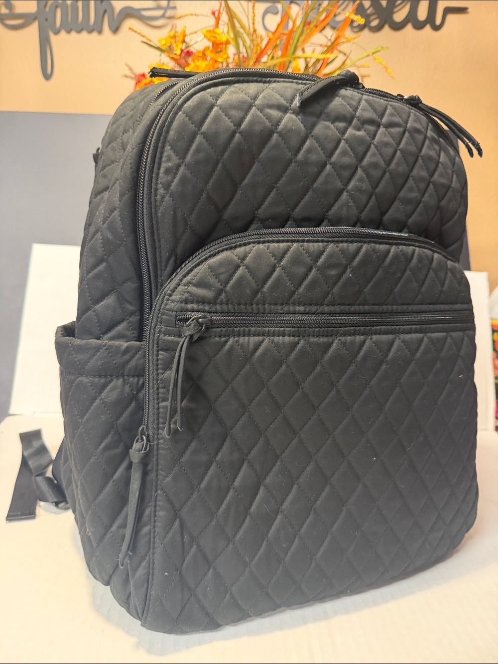 Vera Bradley Quilted Black Backpack